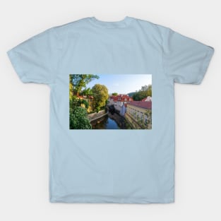 Bridge in Prague, Czech Republic, Europe, in the Springtime with Flowers T-Shirt